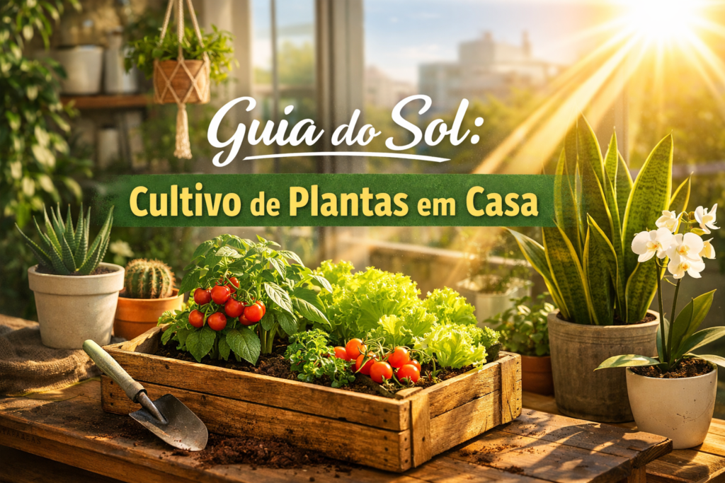 Luminosidade no cultivo de plantas— horta e plantas recebendo luz natural em apartamento moderno.