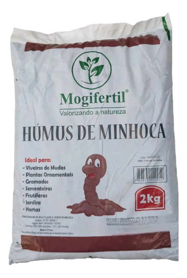 H&uacute;mus de minhoca adubo org&acirc;nico
