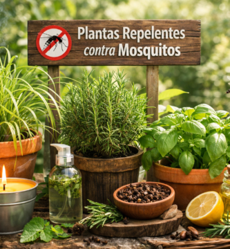Plantas que Espantam Mosquitos: cultivo natural e seguro com citronela, alecrim e manjericão em vasos para proteger sua casa.